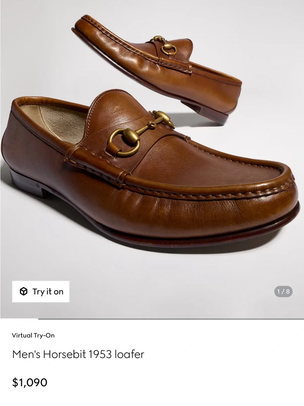 Gucci Brown Leather Horsebit Slip-On Loafers